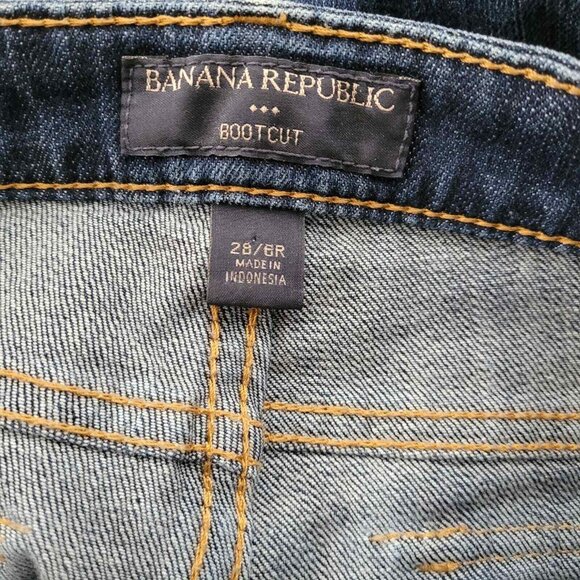 Banana Republic Jeans Womens Size 28 Dark Wash Bootcut Back Flap Pockets - Picture 5 of 6